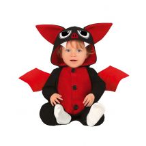 Fledermaus-Kostüm für Babys Halloween-Kostüm schwarz-rot - Thema: Halloween - Schwarz - Größe 86/92 (18-24 Monate)