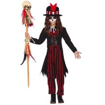 Voodoo-Kostüm für Mädchen Halloweenkostüm schwarz-rot - Thema: Halloween - Schwarz - Größe 110/116 (5-6 Jahre)