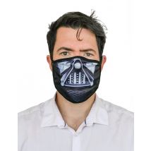 Dunkler Herrscher Gesichtsmaske Mund-Nasen-Maske Accessoire schwarz-weiss - Thema: Fasching und Karneval - Weiß