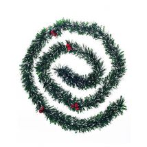 Weihnachtsbaum-Girlande Weihnachtsdeko mit Beeren grün-rot 2 m - Thema: Weihnachten und Winter - Grün