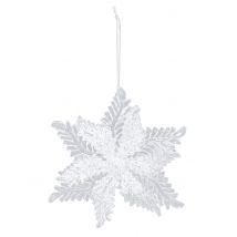 Schneeflocken-Christbaumanhänger Weihnachtsdeko 11 cm - Thema: Weihnachten und Winter - Weiß