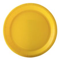 Pappteller Geburtstagszubehör Einweggeschirr 10 Stück gelb 22 cm