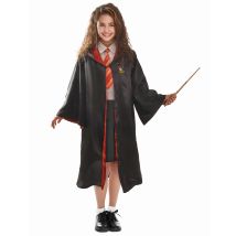 Offizielles Hermine Granger Kostüm für Mädchen Harry Potter rot-schwarz-gelb - Thema: Fasching und Karneval - Schwarz - Größe 122/134 (7-9 Jahre)