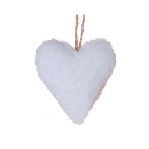 Flauschiges Herz Weihnachtsdeko weiß - Thema: Weihnachten und Winter