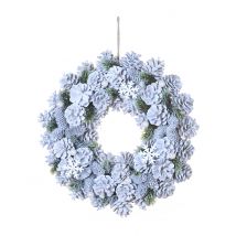 Adventskranz gefrorene Schönheit weiß-grün 35 cm - Thema: Weihnachten und Winter - Weiß