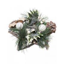 Weihnachtlicher Teelichthalter aus Holz 20 cm - Thema: Weihnachten und Winter - Braun