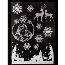 Weihnachten-Fensterbild Schneeoptik weiß - Thema: Weihnachten und Winter - Weiß