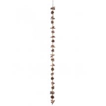 Weihnachts-Holzgirlande Perlen und Tannenzapfen braun 150 cm - Thema: Weihnachten und Winter - Braun