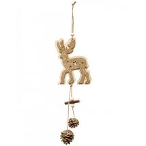 Rentier-Hängedeko für Weihnachten goldfarben-braun 35 cm - Thema: Weihnachten und Winter - Gold