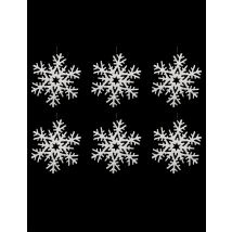 Winterliche Schneeflocken-Aufhänger Weihnachts-Hängedeko 6 Stück weiß 20 cm - Thema: Mottoparty - Weiß