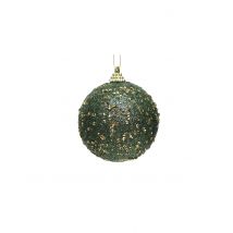 Klassische Christbaumkugel mit Glitzer grün-goldfarben 8 cm - Thema: Weihnachten und Winter - Grün