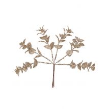 Glamouröser Eukalyptus-Zweig mit Glitzer Weihnachtsdeko goldfarben 17 cm - Thema: Weihnachten und Winter - Gold