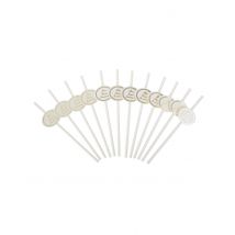 Rentier Deko-Stecker weihnachtliches Zubehör weiß-braun-rot 24 cm - Thema: Weihnachten und Winter - Weiß
