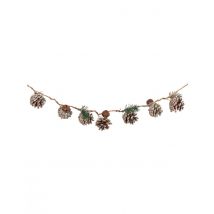 Glitzer-Tannenzapfen Hängegirlande Weihnachts-Deko braun-grün 130 cm - Thema: Weihnachten und Winter - Braun