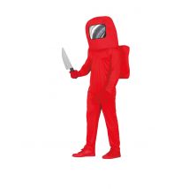 Killer-Astronaut Teenager-Kostüm rot - Thema: Halloween - Größe 14-16 Jahre