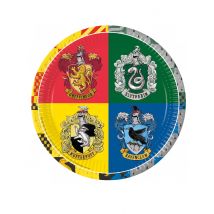 Offizielle Hogwarts-Partyteller Harry Potter 8 Stück bunt 23 cm - Thema: Geburtstag und Jubiläum - Bunt