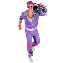 80er Jahre Herrenkostüm in Übergröße Bad Taste violett - Thema: Fasching und Karneval - Violett/Lila - Größe XXL