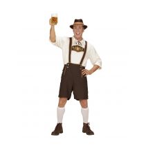 Bayrisches Trachtenkostüm für Herren in Übergröße braun-weiß - Thema: Oktoberfest - Braun - Größe XXXL