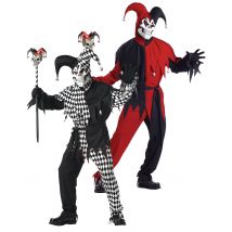 Horror-Harlekin Paarkostüm für Erwachsene Halloween schwarz-rot-weiß - Thema: Halloween - Bunt