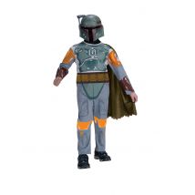 Offizielles Boba Fett-Kostüm für Kinder Star Wars bunt - Thema: Fasching und Karneval - Silber/Grau - Größe 128/140 (9-10 Jahre)