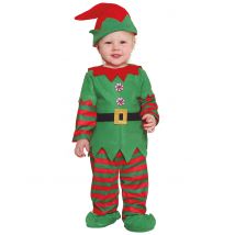 Weihnachtself-Babykostüm für Weihnachten rot-grün - Thema: Weihnachten und Winter - Grün - Größe 86/92 (18-24 Monate)