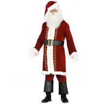 Hochwertiges Weihnachtsmannkostüm mit Vergoldung für Männer Rot-Weiß - Thema: Weihnachten und Winter - Größe L (52-54)