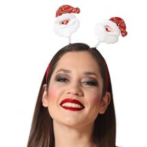 Weihnachtshaarreif Wackel-Weihnachtsmann rot-weiss - Thema: Weihnachten und Winter - Weiß