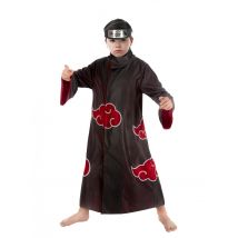 Offizielles Itachi-Kostüm für Kinder Naruto schwarz-rot-silberfarben - Thema: Fasching und Karneval - Schwarz - Größe 146/152 (11-12 Jahre)
