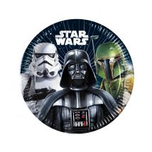 Star Wars- Pappteller, 8 Stück - 20cm - Thema: Fasching und Karneval - Schwarz