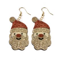 Ohrringe Weihnachtsmann mit Glitter - Thema: Weihnachten und Winter