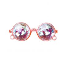Prisma-Hippiebrille für Erwachsene 60er Jahre rosafarben - Thema: Fasching und Karneval - Rosa/Pink
