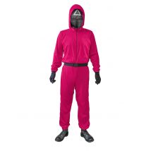 Squid Game - Wächter-Kostüm Maske Dreieck 5-teilig pink