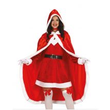 Umhang Weihnachtsfrau Kostümaccessoire für Damen rot-weiss - Thema: Weihnachten und Winter - Weiß