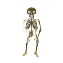 Skelett Wanddeko Hängedeko Halloween weiß-gold 1,35m x 47 cm - Thema: Halloween - Weiß