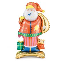 Aluminiumballon Weihnachtsmann Rot 63 x 106 cm - Thema: Weihnachten und Winter - Bunt