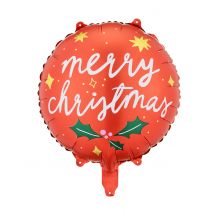 Weihnachtsballon Aluminium - Thema: Weihnachten und Winter - Rot/Rotbraun