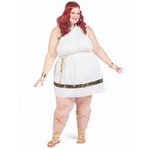 Römische Göttin Kostüm Plus Size für Damen weiß - Thema: Fasching und Karneval - Gold - Größe XXL
