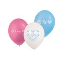 6 Volksfest Luftballons Bayern 23 cm rosa-blau-weiß - Thema: Mottoparty - Bunt