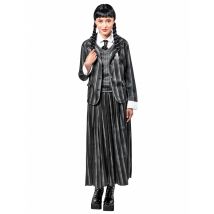 Wednesday Addams Kostüm Schuluniform für Damen schwarz-grau - Thema: Fasching und Karneval - Silber/Grau - Größe L