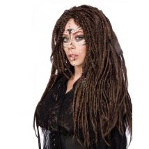 Voodoo Hexenperücke für Erwachsene - Thema: Fasching und Karneval - Braun