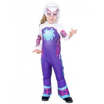 Ghost-Spider Kinderkostüm lila-weiss Spidey und seine Super-Freunde - Thema: Fasching und Karneval - Violett/Lila - Größe 92/104 (3-4 Jahre)