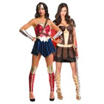 Wonder Woman Paarkostüm mit Kriegerin Damen - Thema: Fasching und Karneval - Gold
