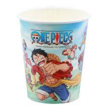 Pappbecher - One Piece, 8x 250 ml - Thema: Fasching und Karneval - Bunt