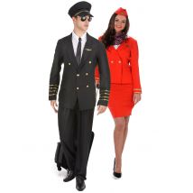 Paarkostüm Pilot und Sexy Stewardess - Thema: Fasching und Karneval - Blau