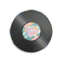 8 Pappteller Vinyl 90er Jahre - Thema: Mottoparty - Silber/Grau