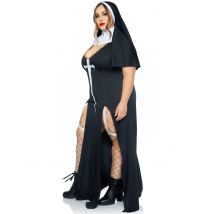 Sexy Plus Size Nonnenkostüm für Damen - Thema: Fasching und Karneval - Schwarz - Größe XL/XXL