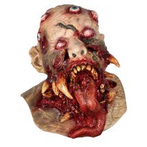 Vollgesichtsmaske, Zombie-Monster, Erwachsene - Thema: Halloween - Rot/Rotbraun