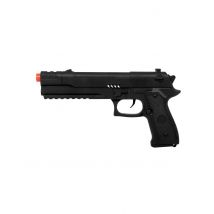 SWAT Polizei Spielzeugpistole schwarz 27 cm - Thema: Fasching und Karneval - Schwarz