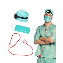 Arzt Doktor Zubehör Set für Erwachsene - Thema: Fasching und Karneval - Blau