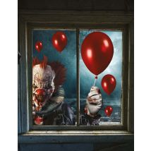 Fensterbilder Horrorclown Halloween 30 x 40 cm - Thema: Halloween - Weiß